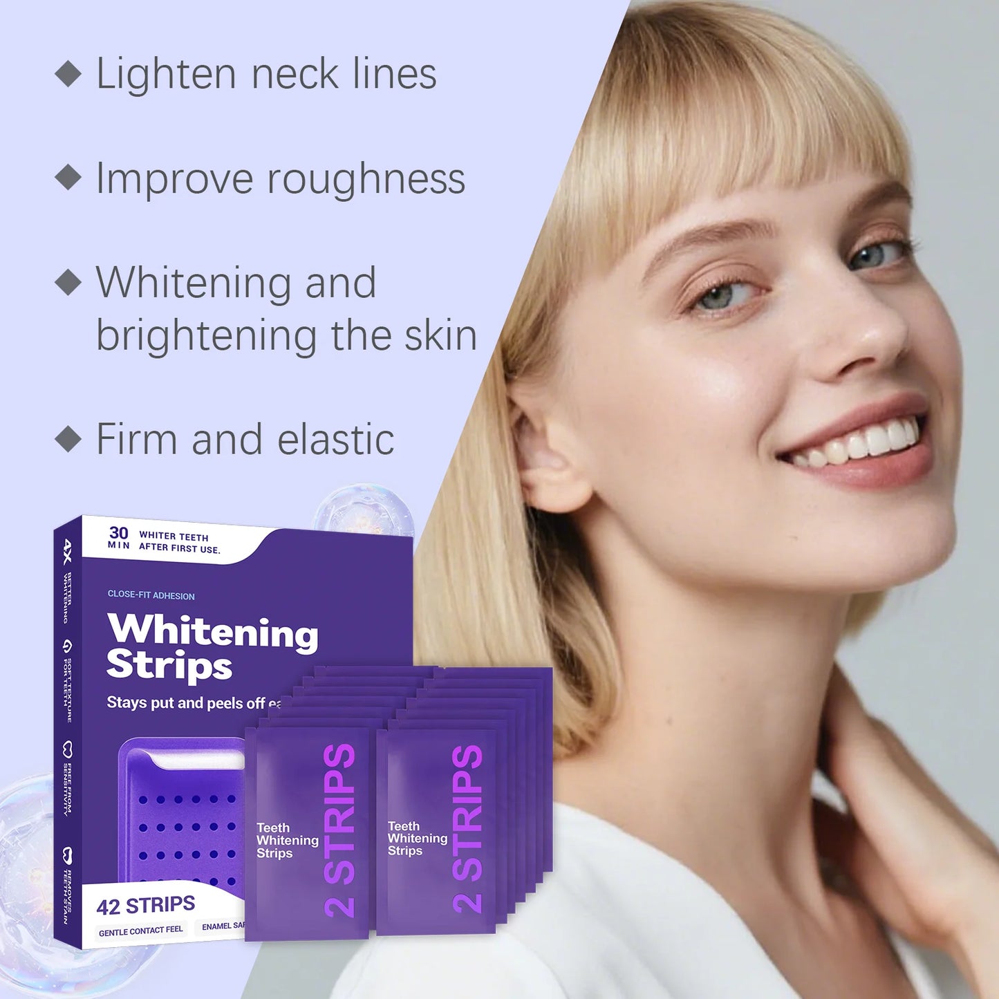 Velvet Bright Purple Teeth Whitening Strips – 42 PCS